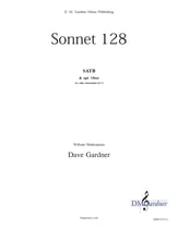 Shakespeare's Sonnet 128 SATB choral sheet music cover